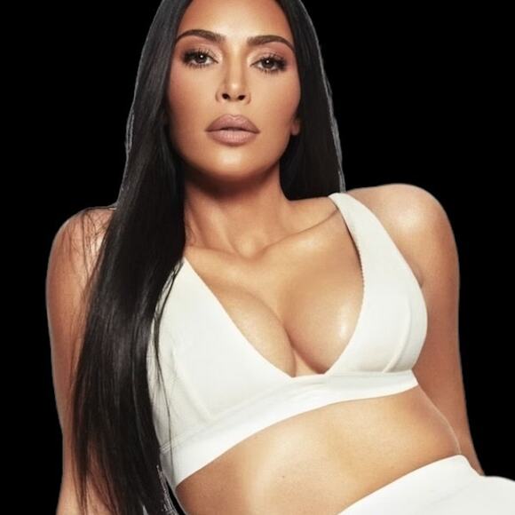 EUC SKIMS Cotton Ribbed Plunge Bralette in Bone Size Large - Picture 1 of 12